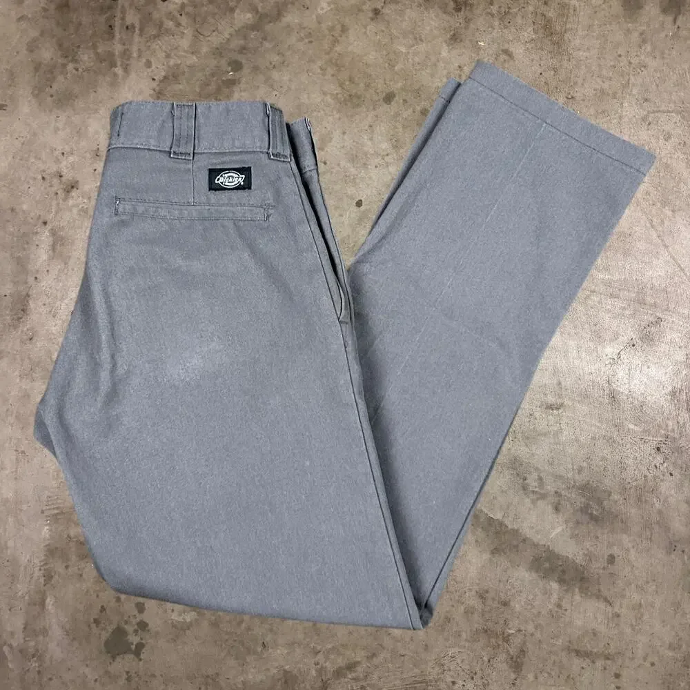 Dickies 874 Work Pants Original Fit Straight Leg Flat Front Gray Mens Size 30x32
